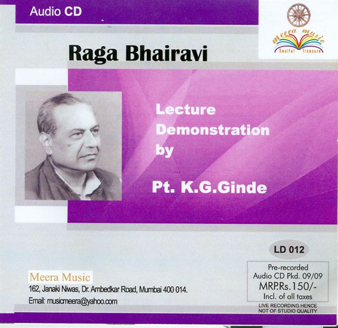 List of Lectures Demonstration by Pandit K. G. Ginde